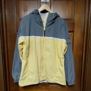 Columbia Rain Jacket, Size L. Yellow & Gray